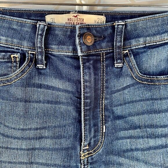 HOLLISTER SUPER SKINNY HIGH RISE JEANS 3L - Picture 2 of 7